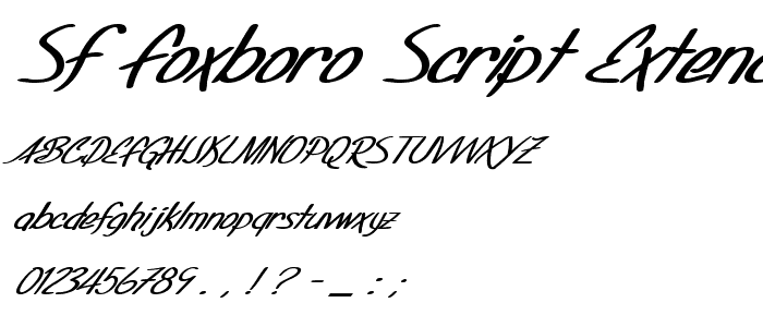 SF Foxboro Script Extended Bold Italic police